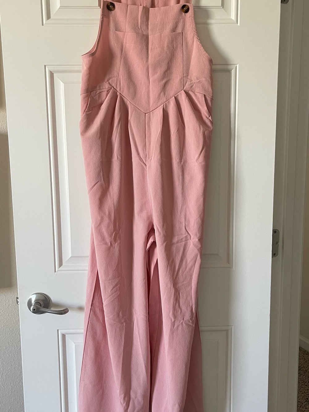 Pink Wide-Leg Bib Jumpsuit